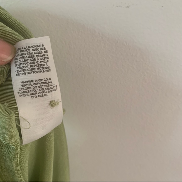 Garage Slinky Green Button Up Shirt Collar Long Sleeve Rushing Womens Medium M - Picture 9 of 10